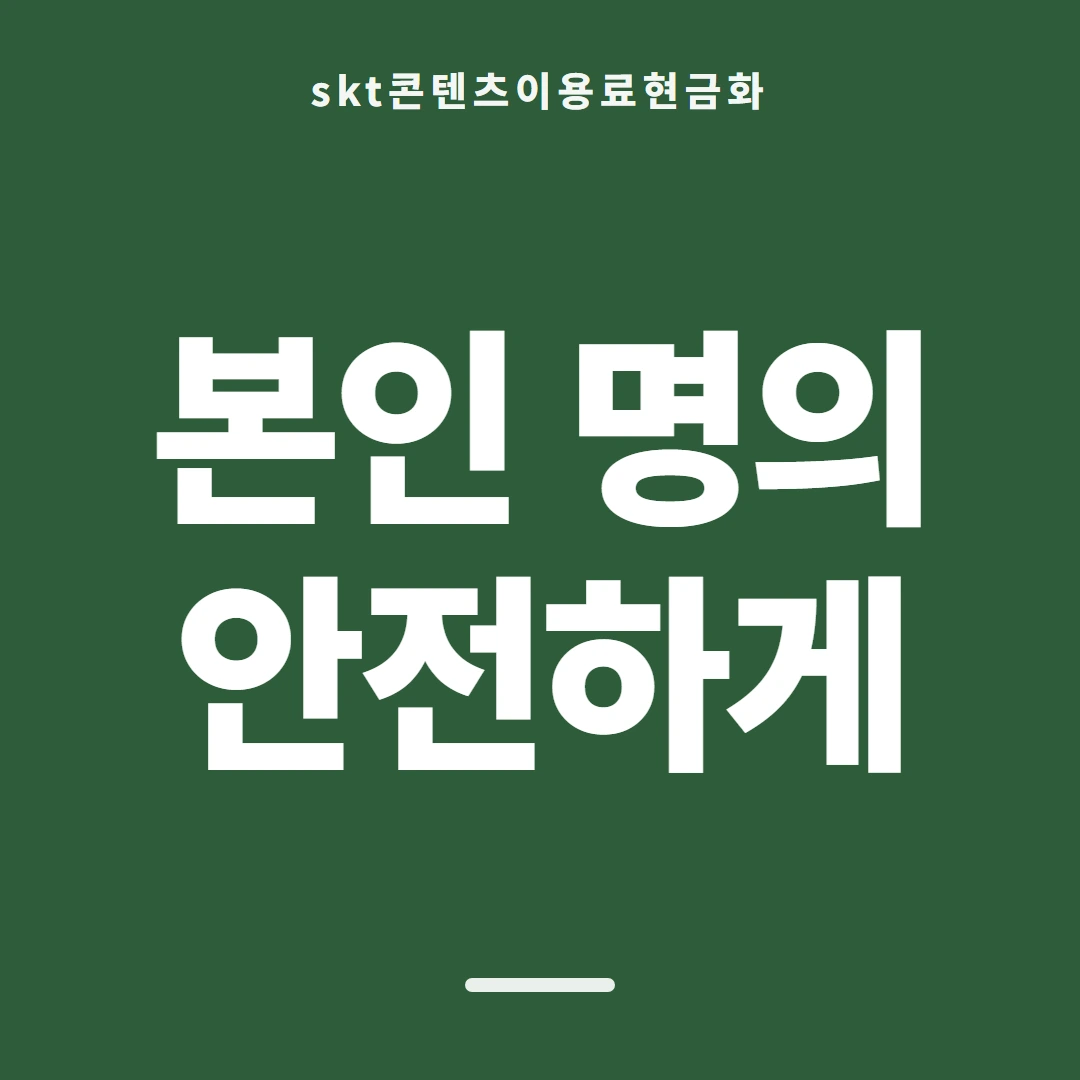 품티켓 SKT 콘텐츠이용료 콘텐츠 결제 갈래 안내 이미지