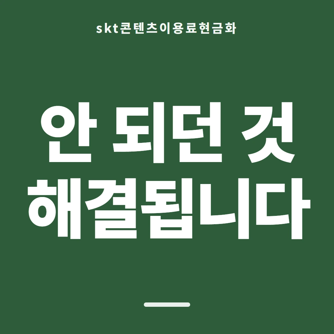 품티켓 SKT 콘텐츠이용료 이용 한도 확인 안내 이미지